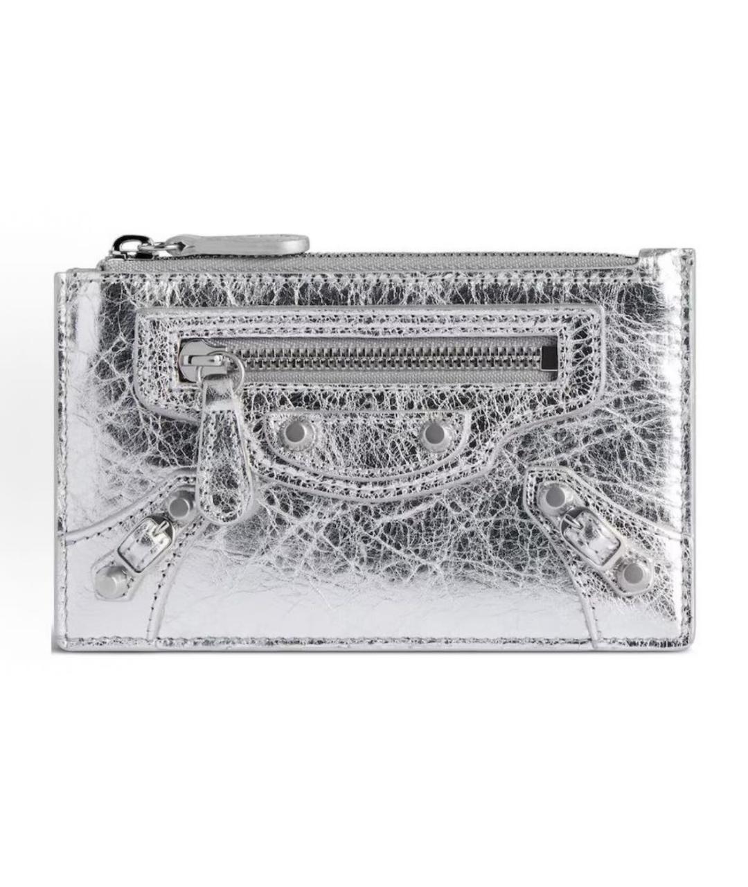 BALENCIAGA Серебрянный кожаный кардхолдер, фото 5