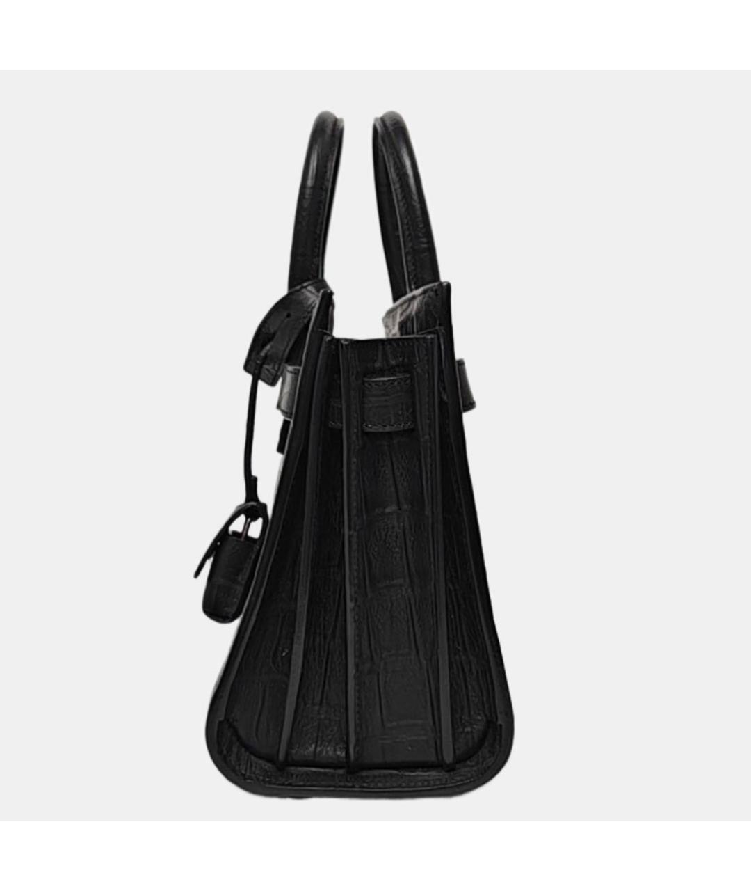 SAINT LAURENT Черная кожаная сумка через плечо, фото 2