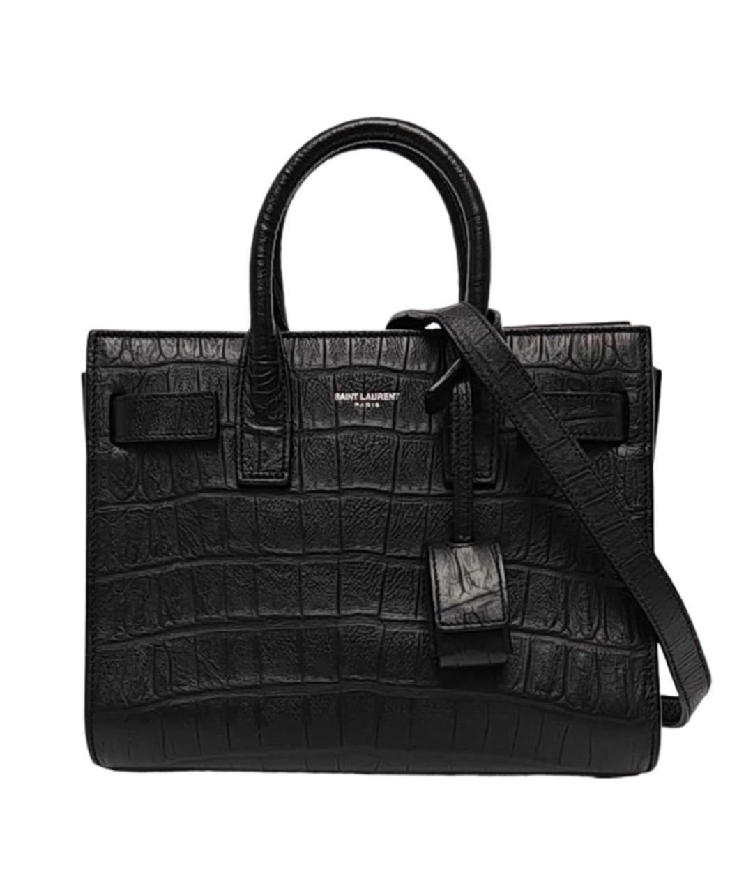 SAINT LAURENT Черная кожаная сумка через плечо, фото 9
