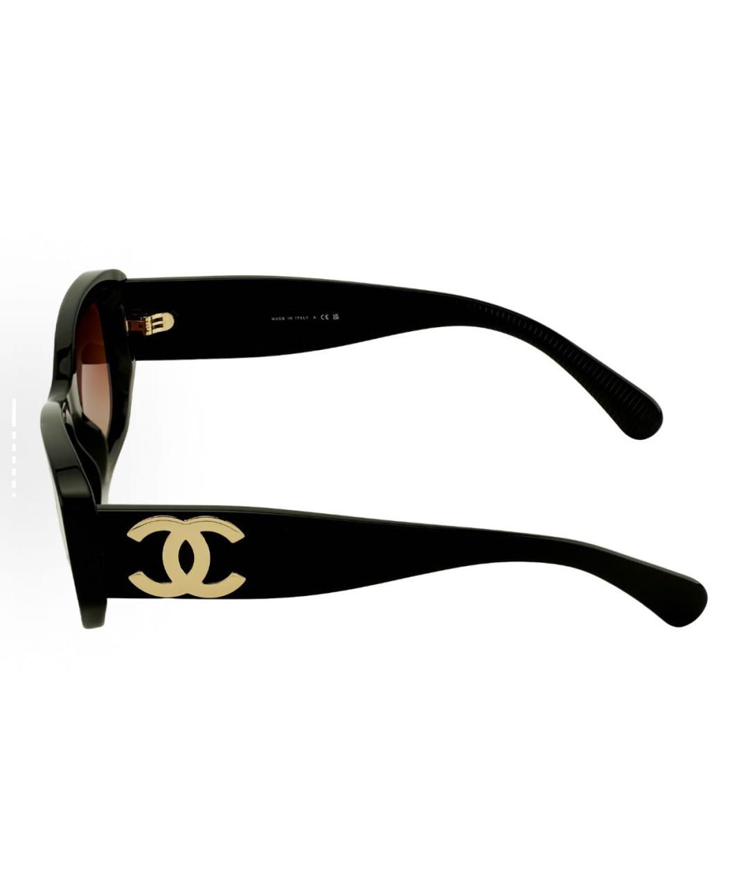 CHANEL Черные пластиковые солнцезащитные очки, фото 3