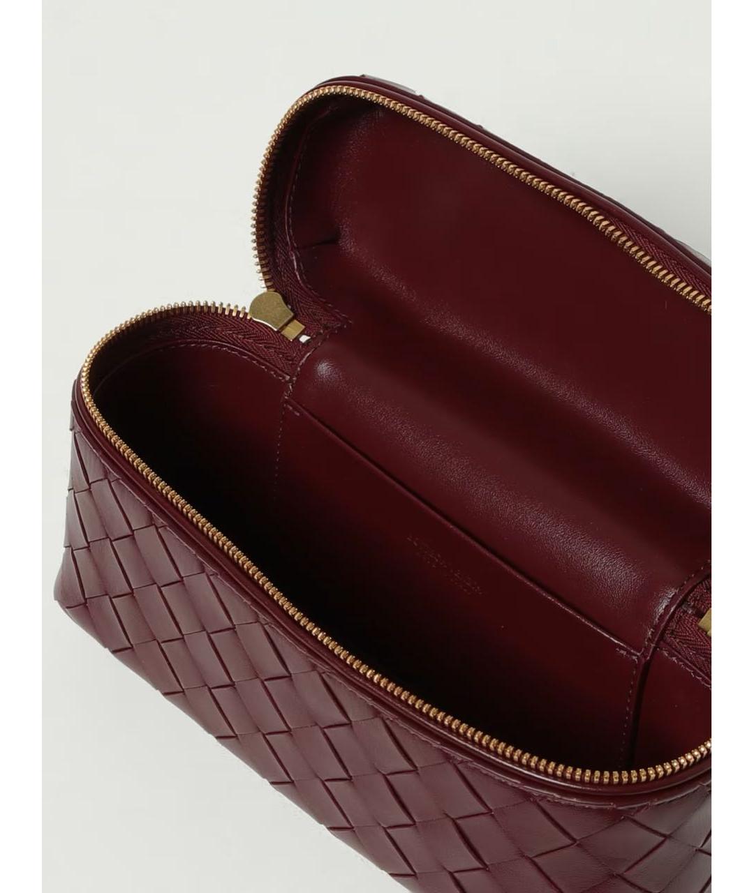 BOTTEGA VENETA Бордовая кожаная сумка с короткими ручками, фото 5
