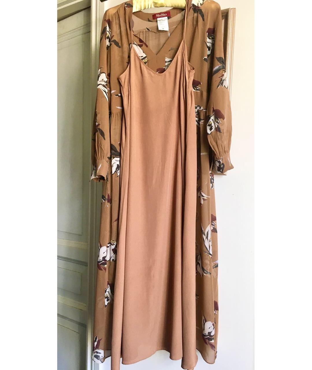 MAX MARA STUDIO Мульти шелковое повседневное платье, фото 6
