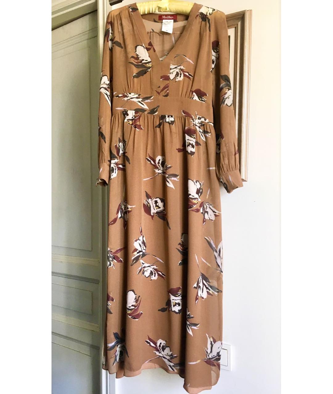 MAX MARA STUDIO Мульти шелковое повседневное платье, фото 5