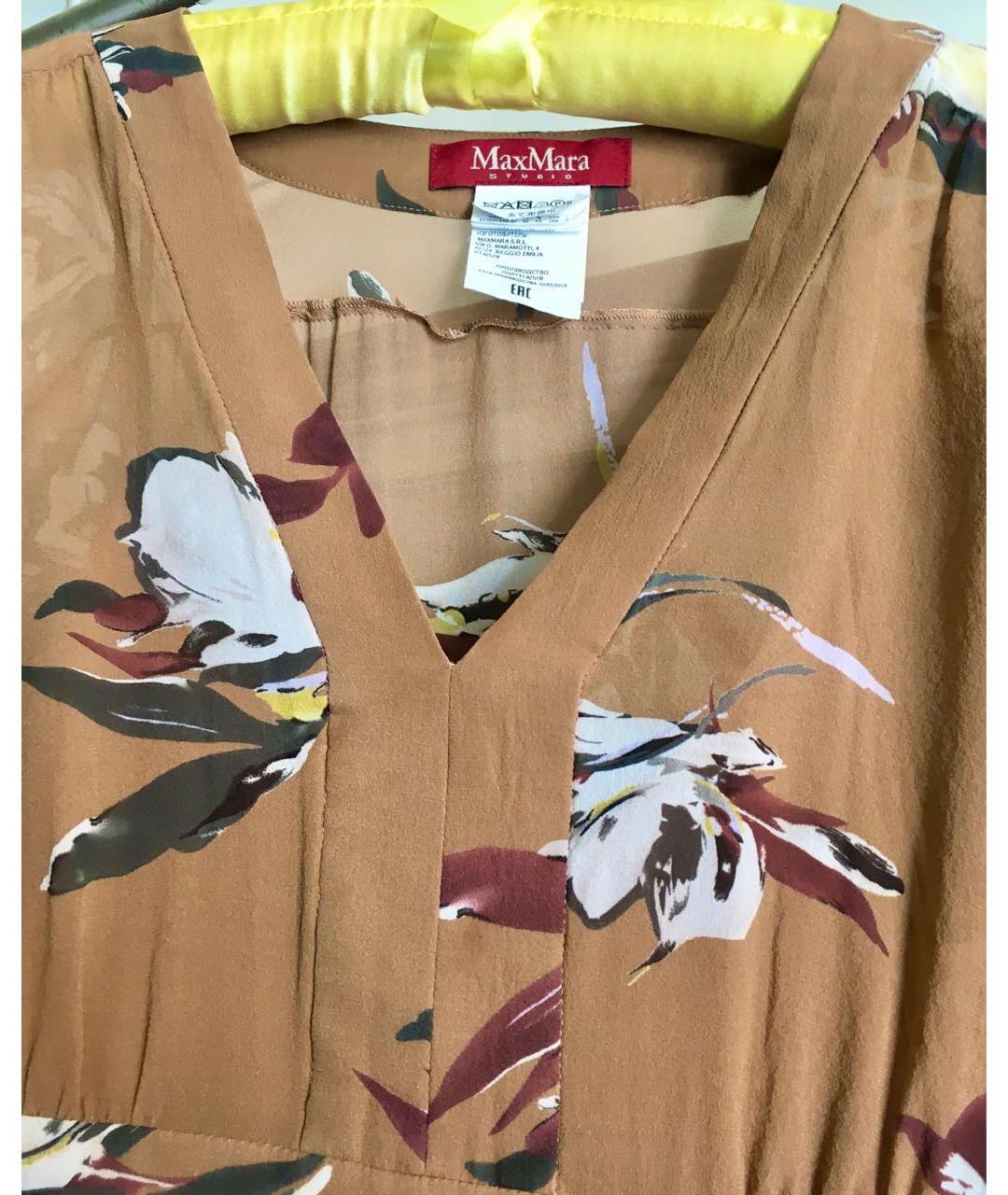 MAX MARA STUDIO Мульти шелковое повседневное платье, фото 7