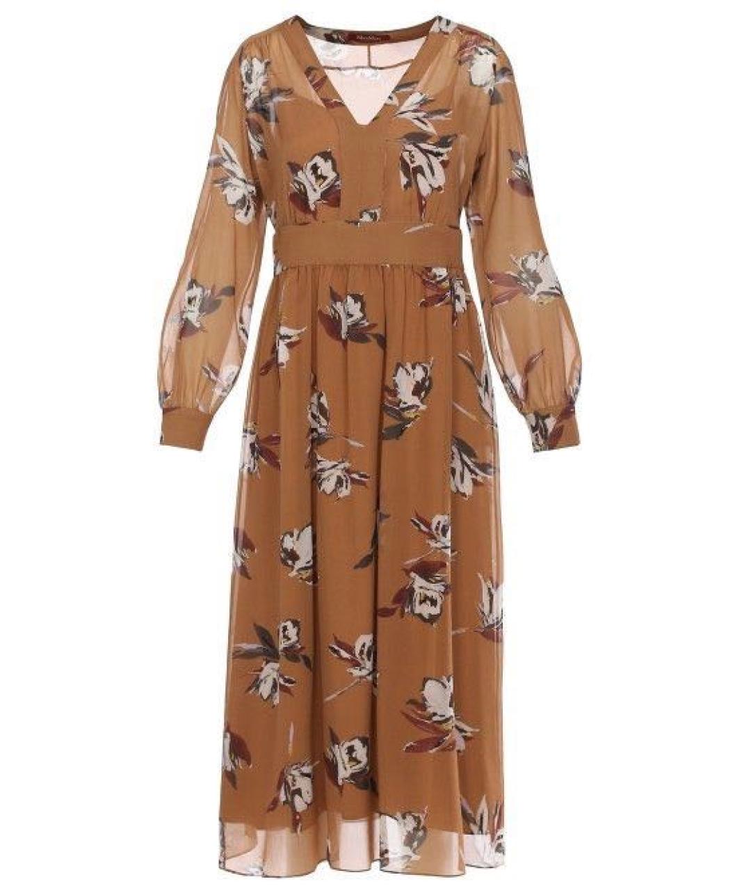 MAX MARA STUDIO Мульти шелковое повседневное платье, фото 9