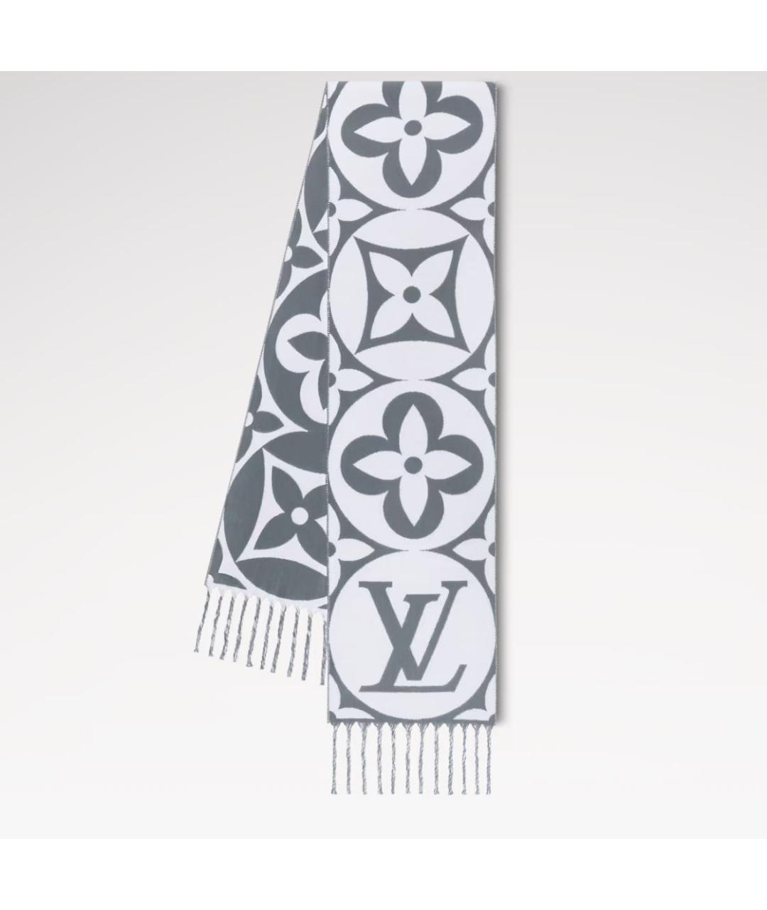 LOUIS VUITTON Серый шарф, фото 3