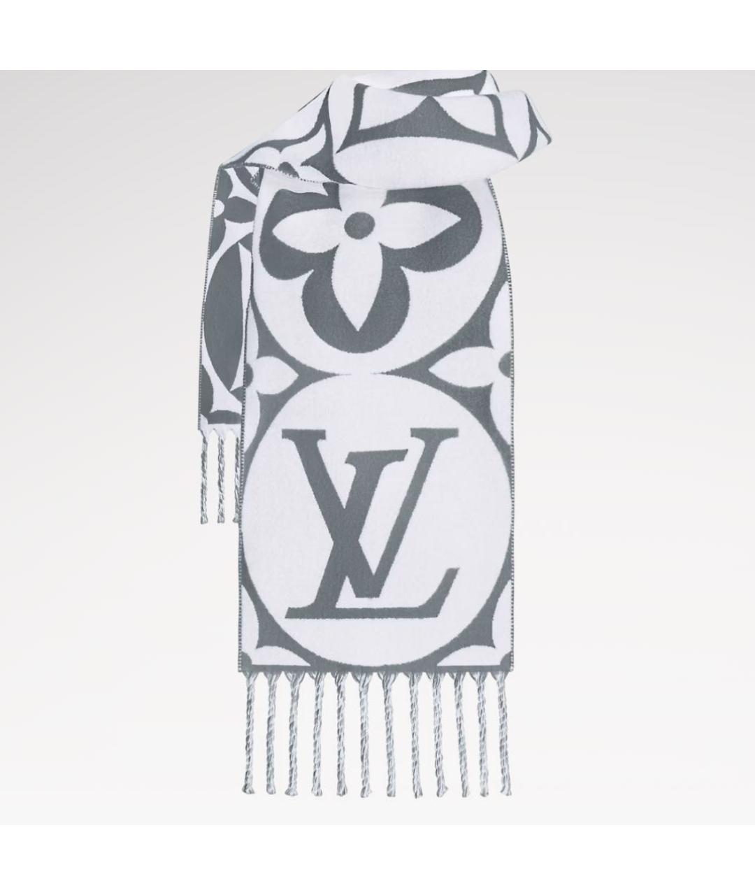 LOUIS VUITTON Серый шарф, фото 2