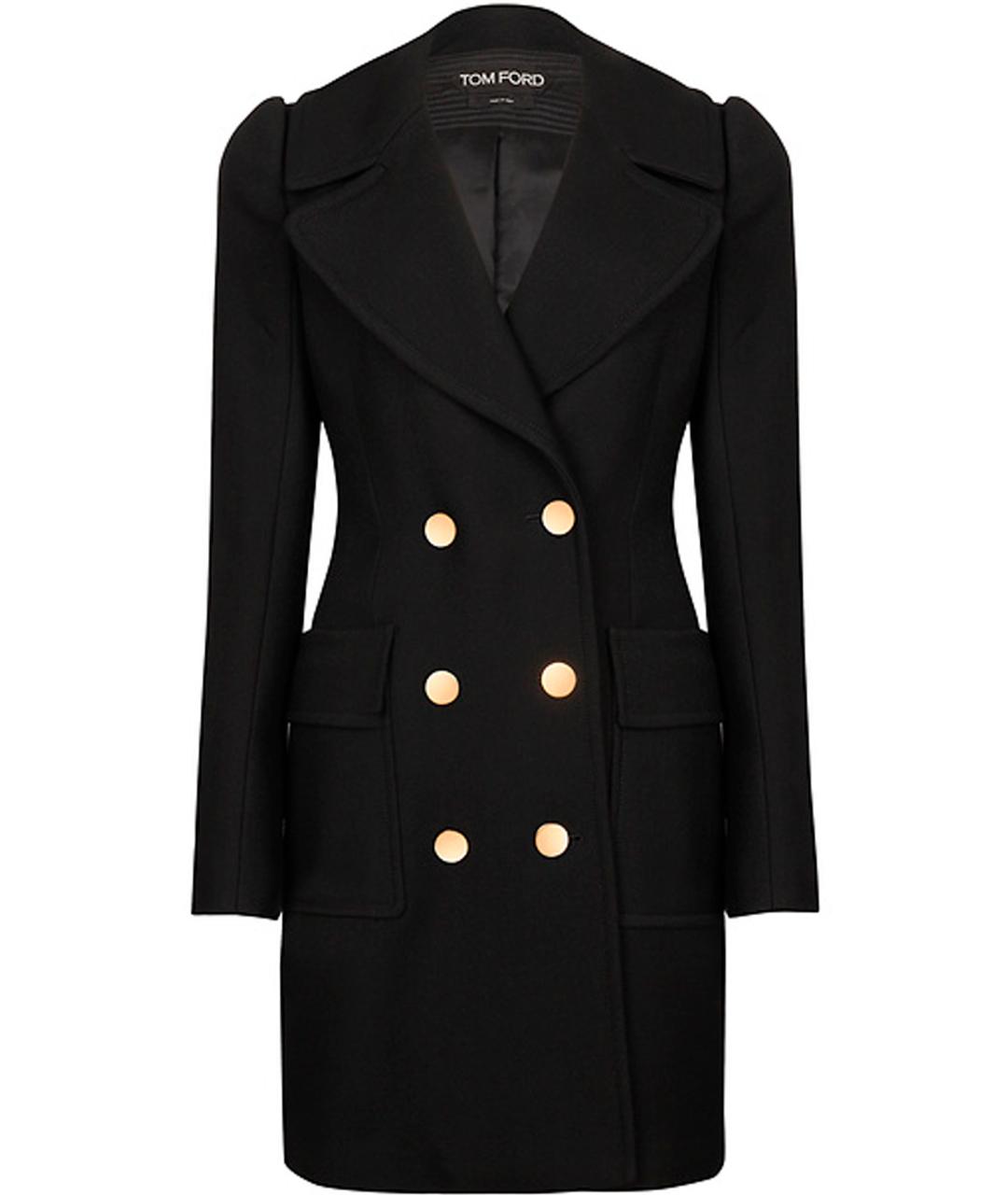 TOM FORD Черное шерстяное пальто, фото 1