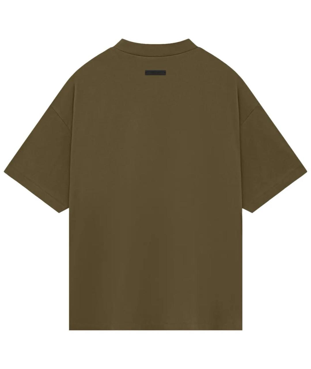 FEAR OF GOD ESSENTIALS Хаки хлопковая футболка, фото 2