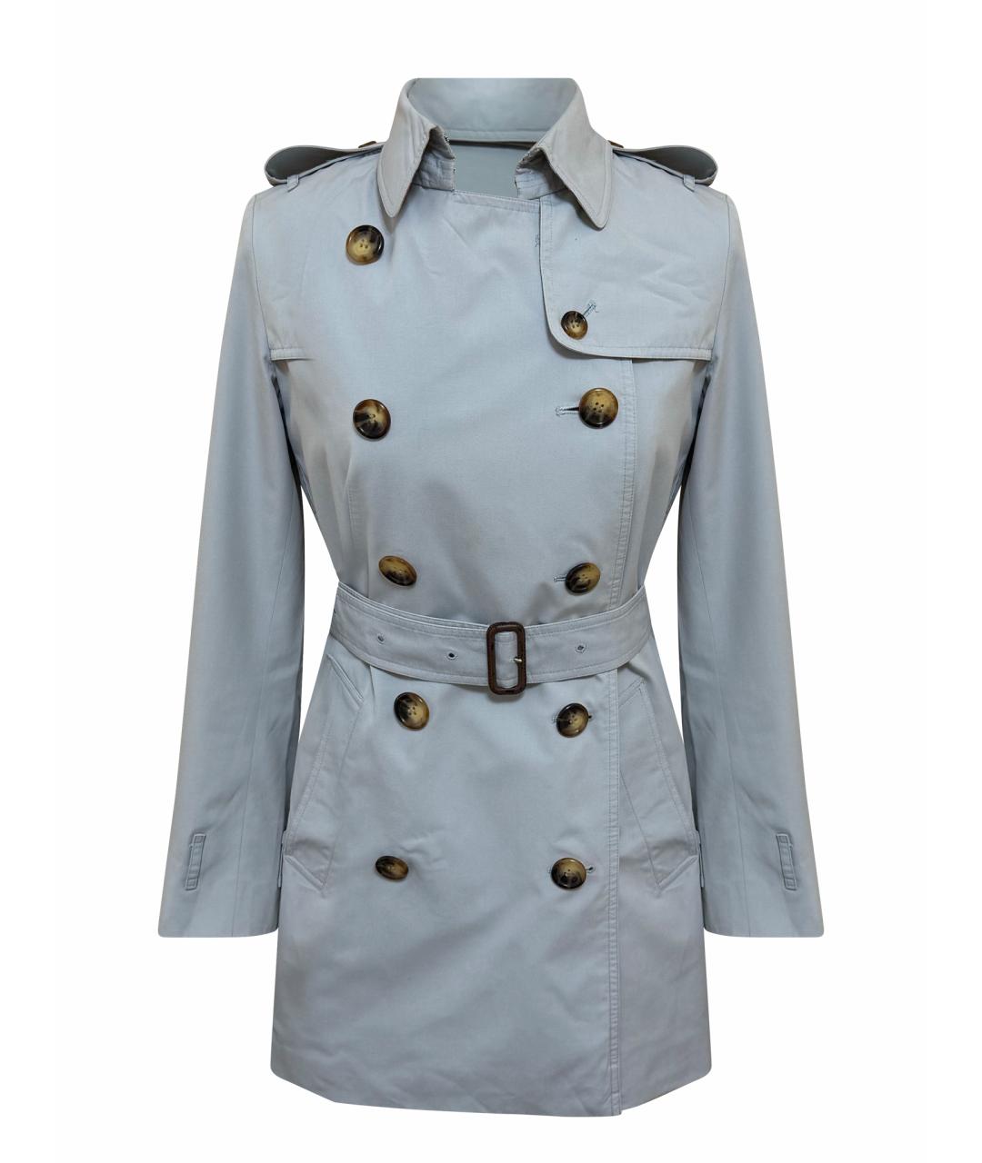 BURBERRY Голубой хлопковый тренч/плащ, фото 1