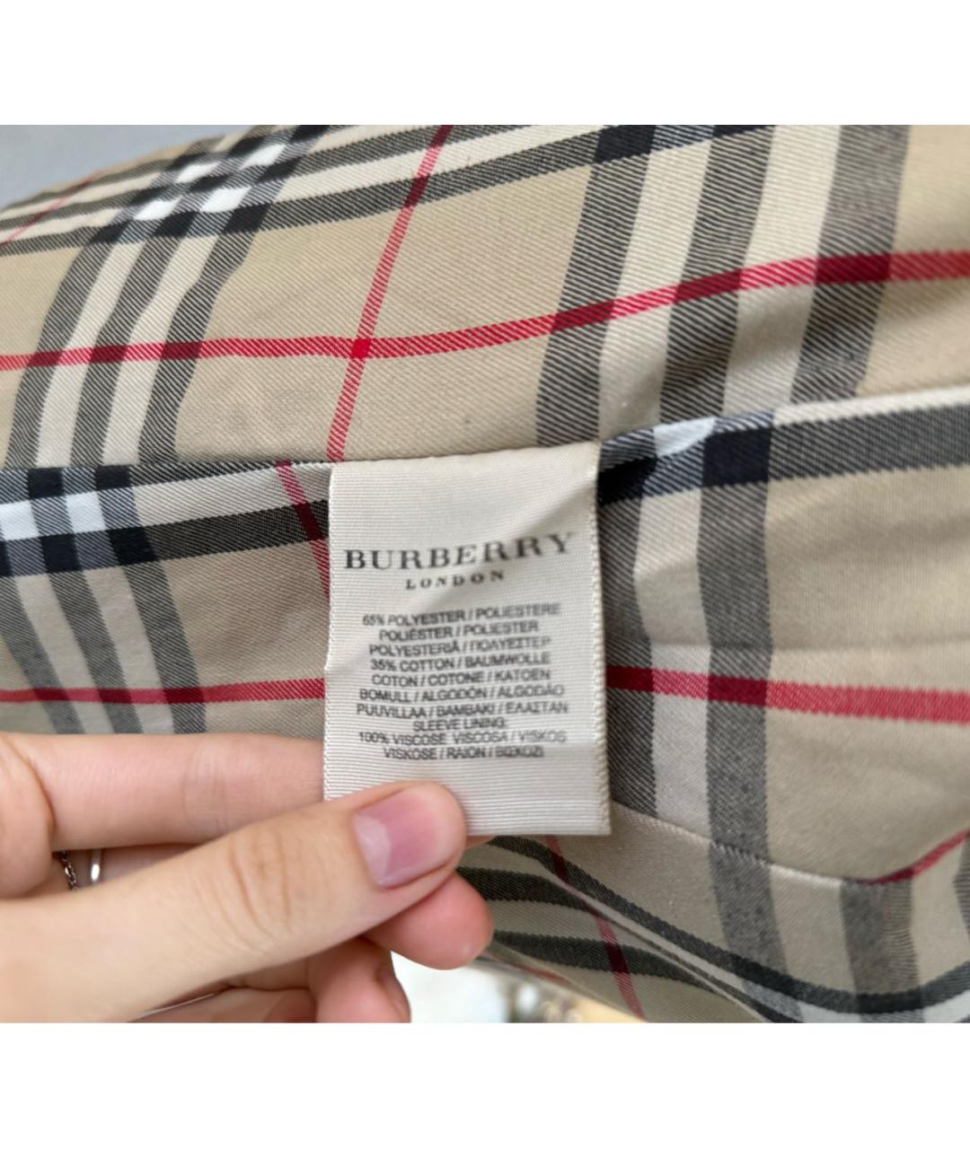 BURBERRY Голубой хлопковый тренч/плащ, фото 6