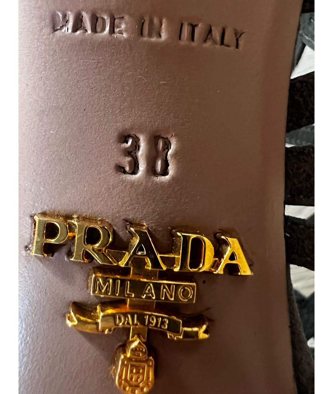 PRADA Серые замшевые босоножки, фото 6