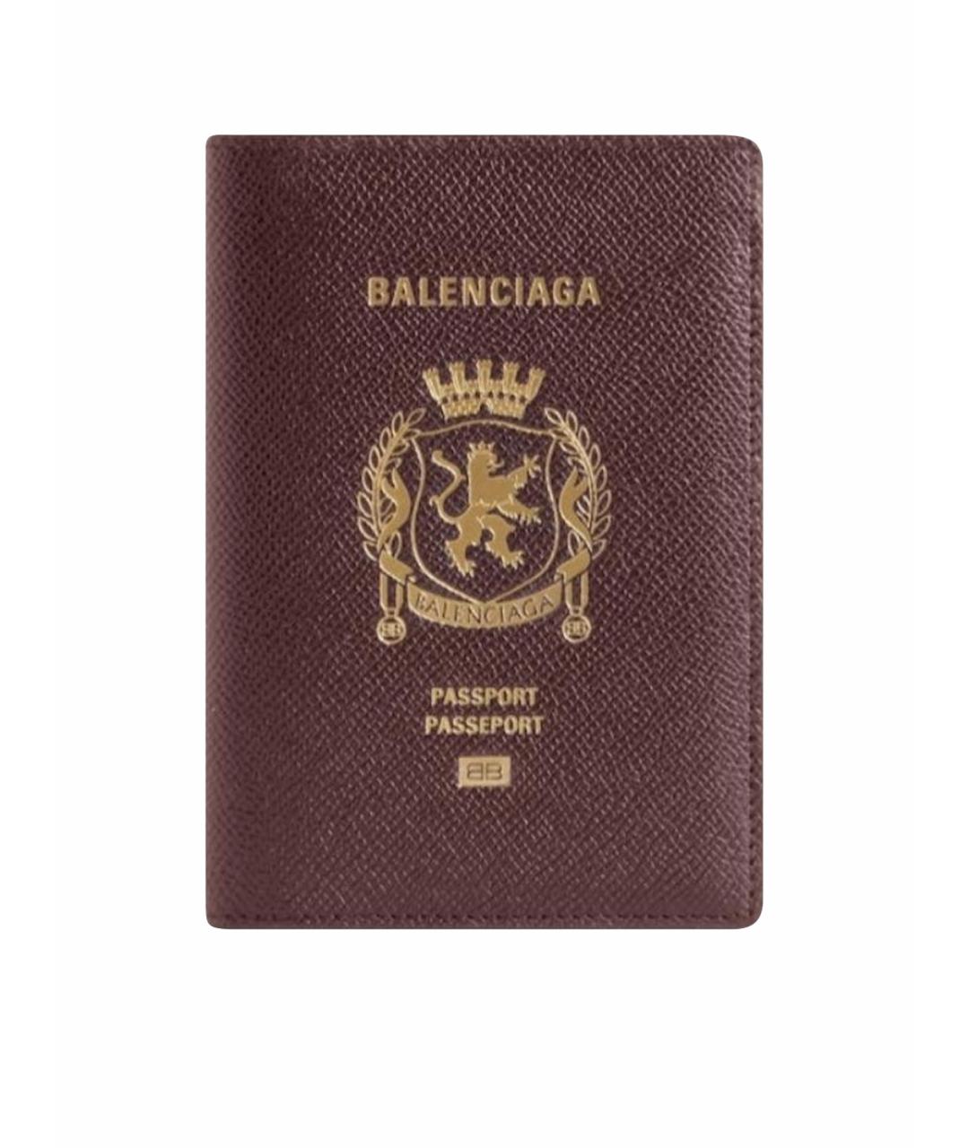 BALENCIAGA Бордовый кожаный кошелек, фото 5