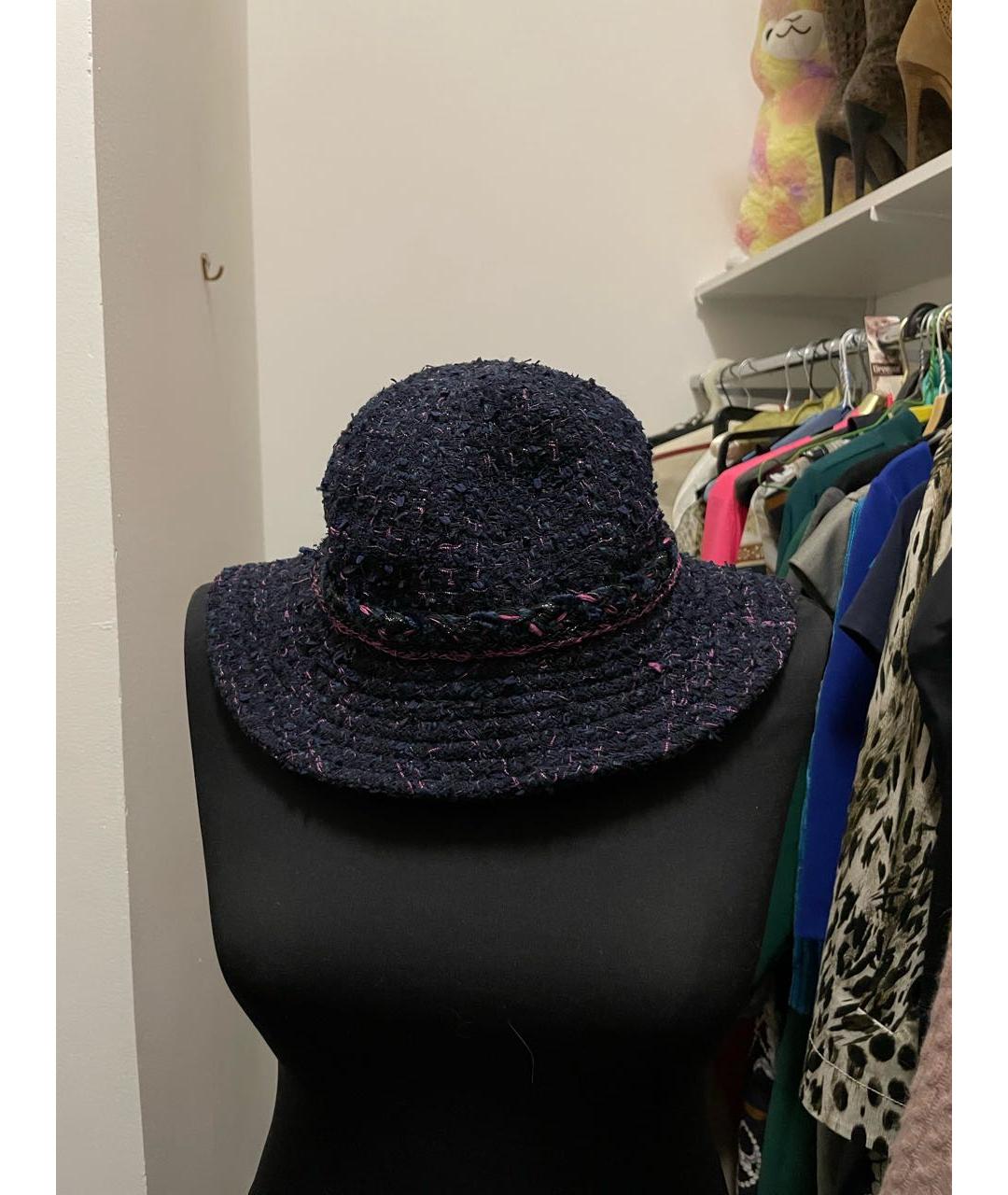 CHANEL Темно-синяя хлопковая шляпа, фото 2