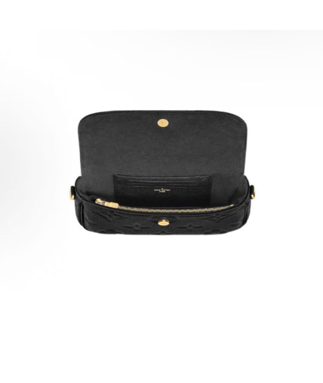 LOUIS VUITTON Черная кожаная сумка через плечо, фото 5