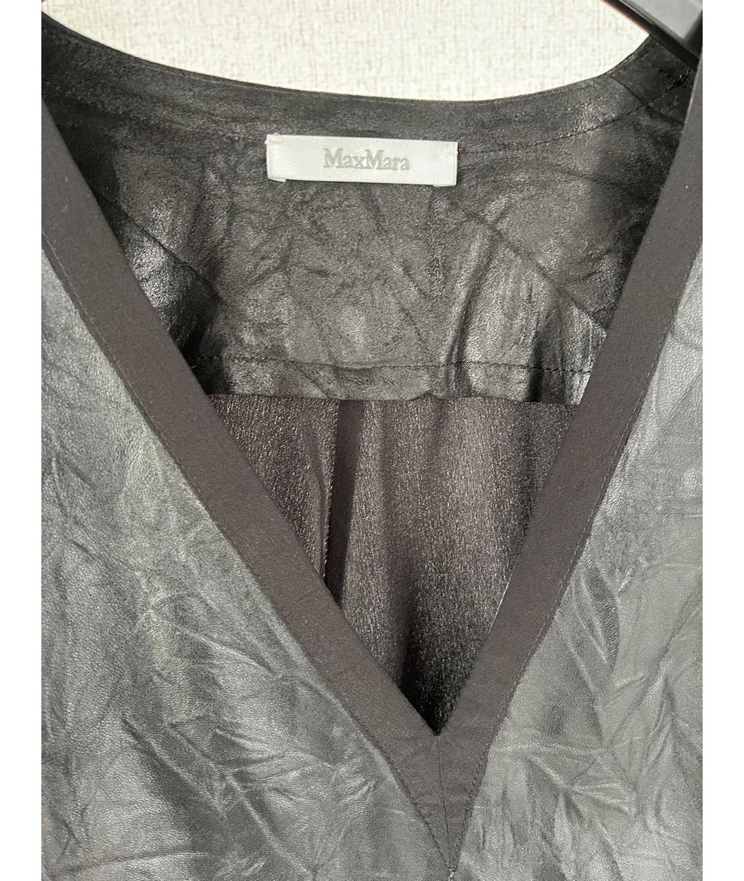 MAX MARA Черное кожаное платье, фото 3