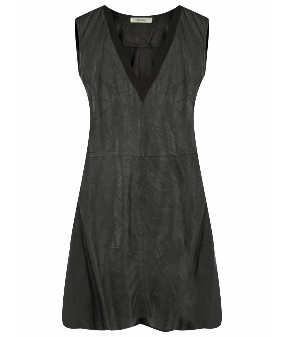 MAX MARA Черное кожаное платье, фото 1