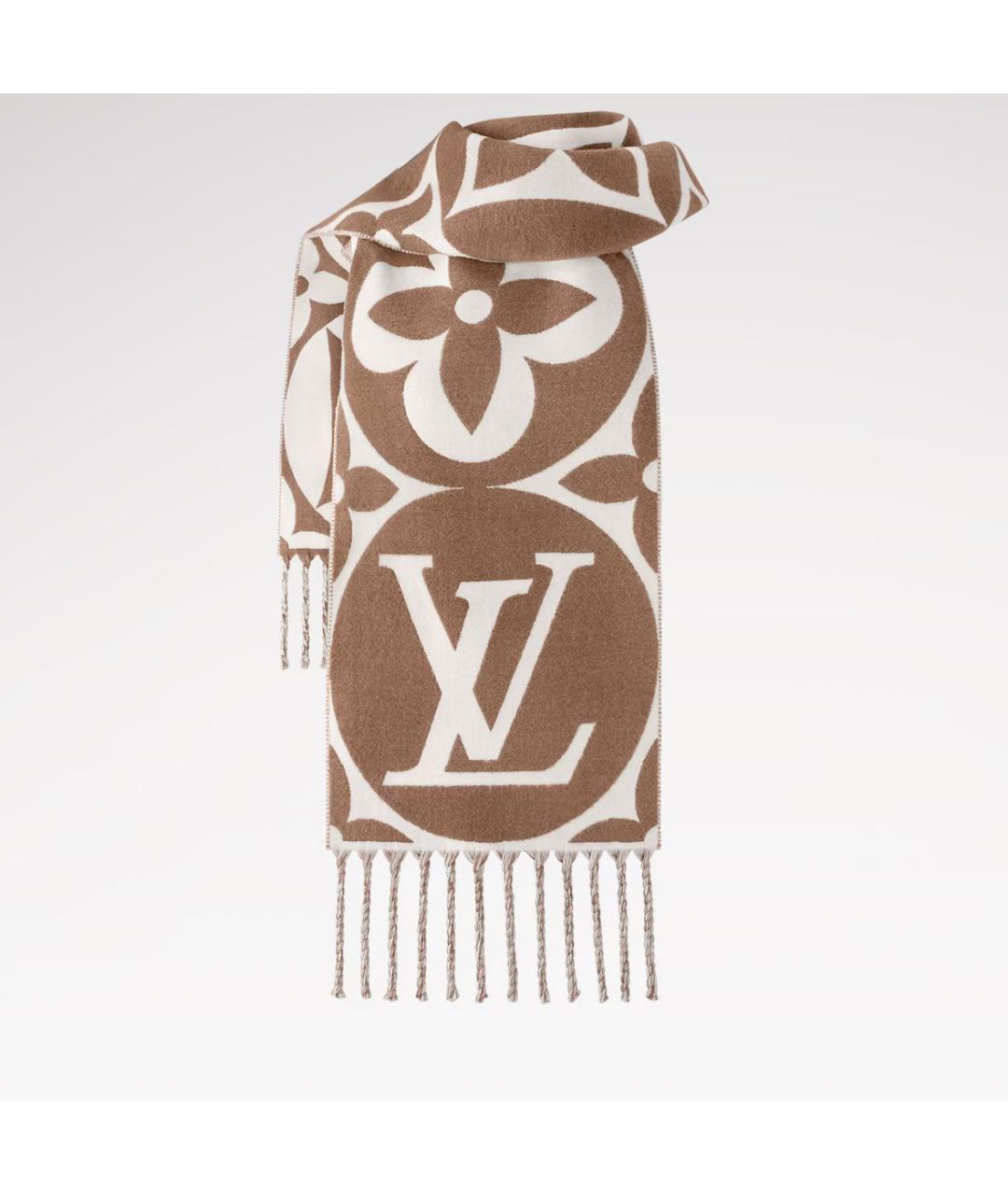 LOUIS VUITTON Коричневый шарф, фото 2