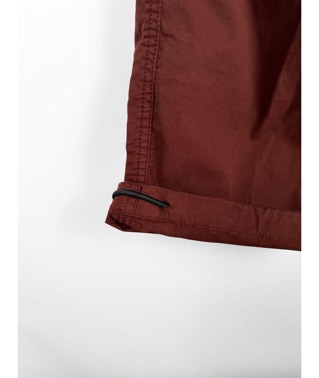 STONE ISLAND Бордовые хлопковые повседневные брюки, фото 4