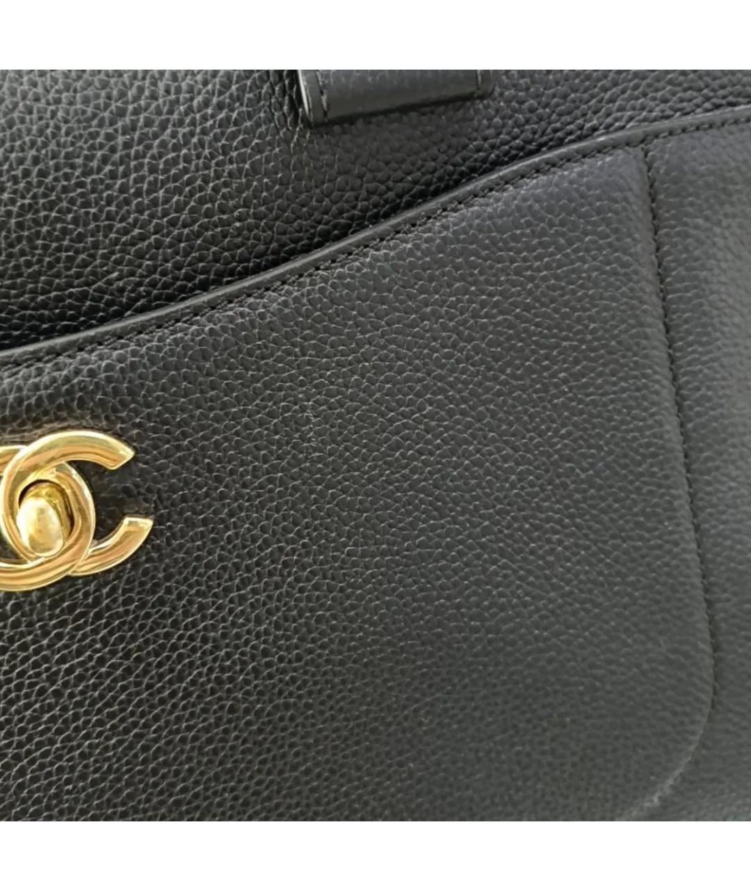 CHANEL Черная кожаная сумка тоут, фото 7