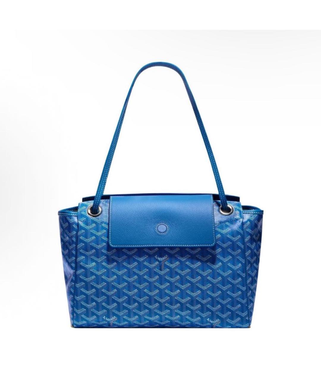 GOYARD Синяя кожаная сумка с короткими ручками, фото 2