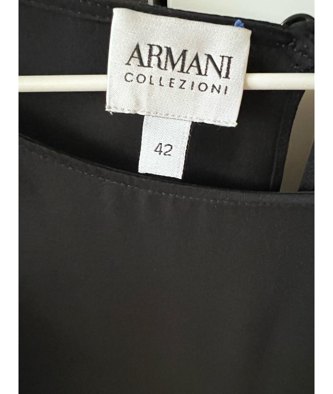ARMANI COLLEZIONI Черная шелковая блузы, фото 4