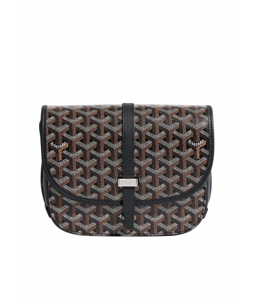 GOYARD Антрацитовая кожаная сумка через плечо, фото 1