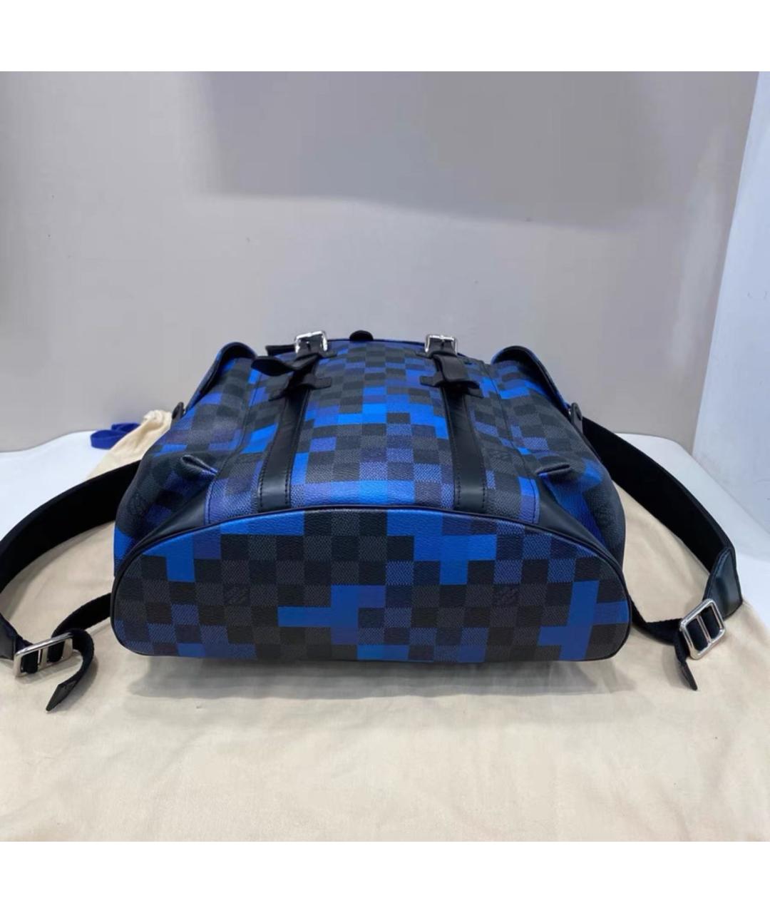 LOUIS VUITTON Синий кожаный рюкзак, фото 5