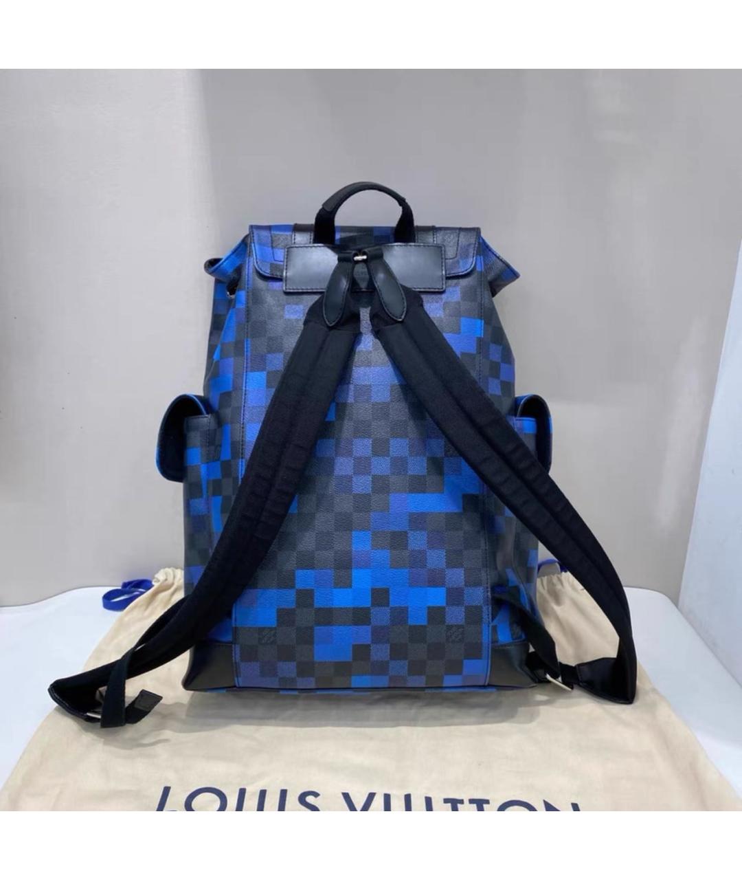 LOUIS VUITTON Синий кожаный рюкзак, фото 2
