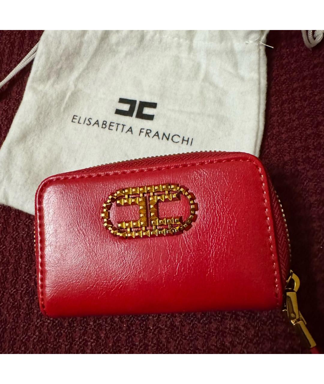 ELISABETTA FRANCHI Красный кожаный кошелек, фото 5