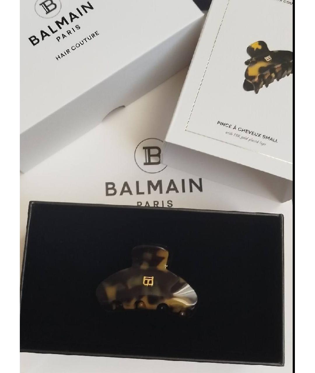 BALMAIN Коричневая заколка, фото 5