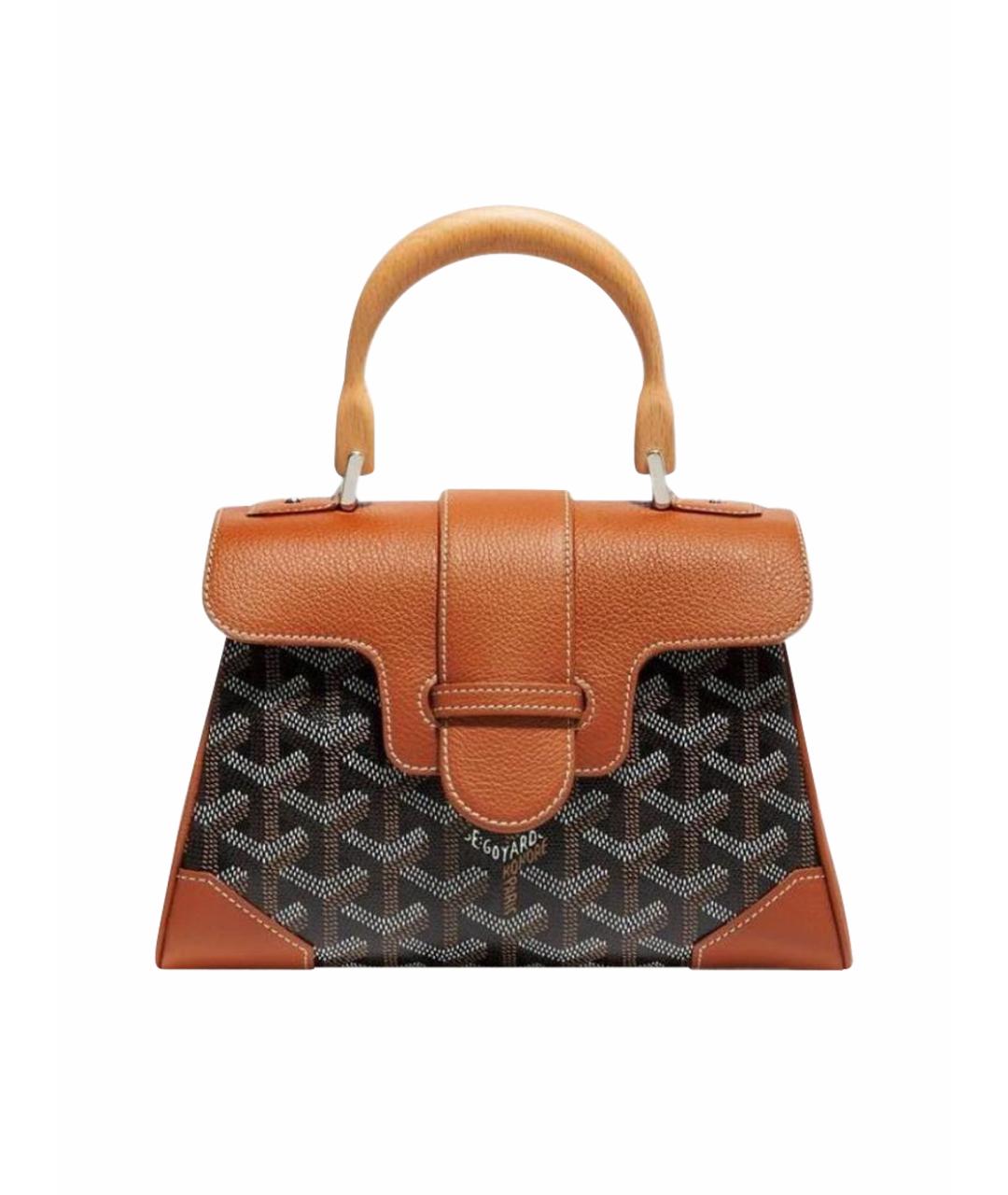 GOYARD Коричневая кожаная сумка через плечо, фото 1