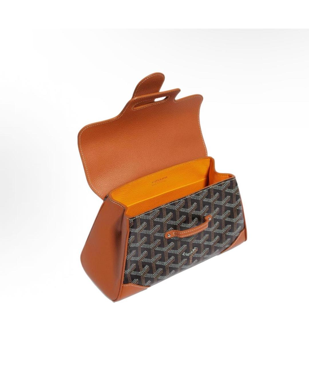 GOYARD Коричневая кожаная сумка через плечо, фото 4