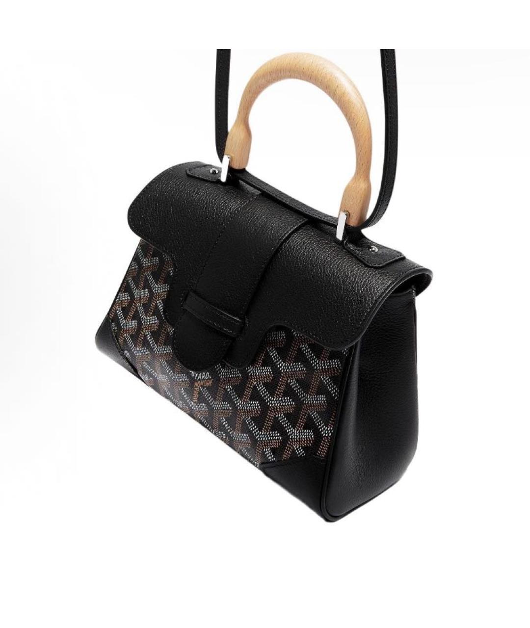 GOYARD Черная кожаная сумка через плечо, фото 5
