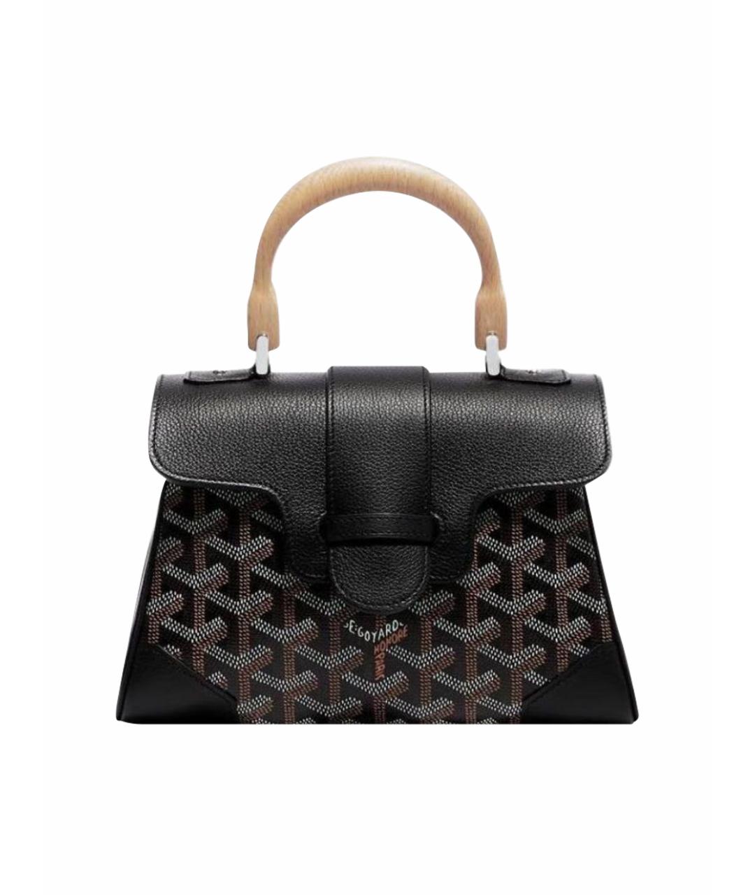 GOYARD Черная кожаная сумка через плечо, фото 1