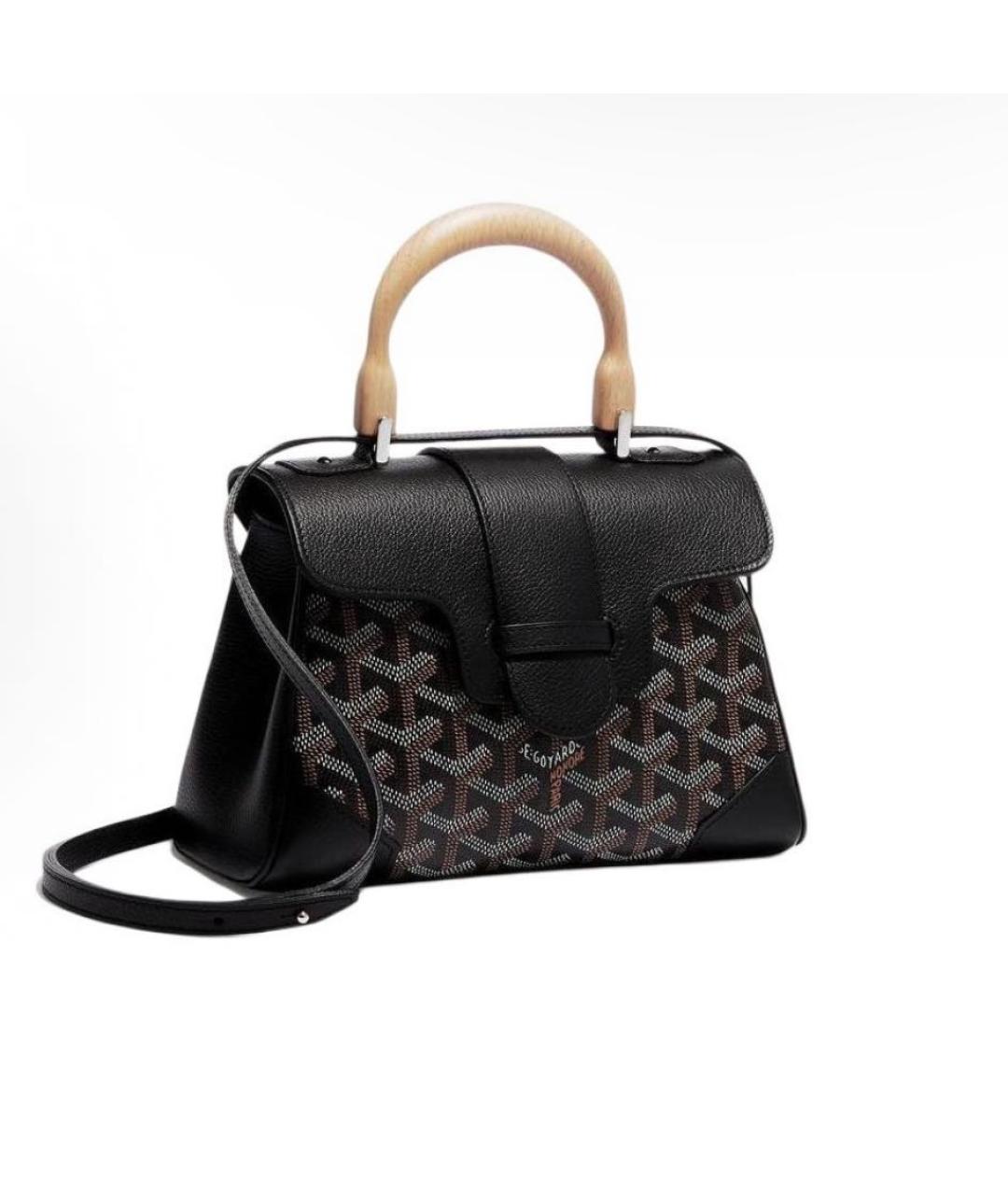 GOYARD Черная кожаная сумка через плечо, фото 2