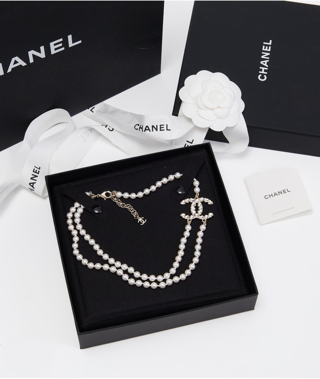 CHANEL Белое латунное колье, фото 2
