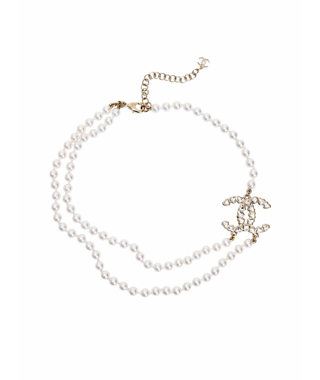CHANEL Белое латунное колье, фото 1