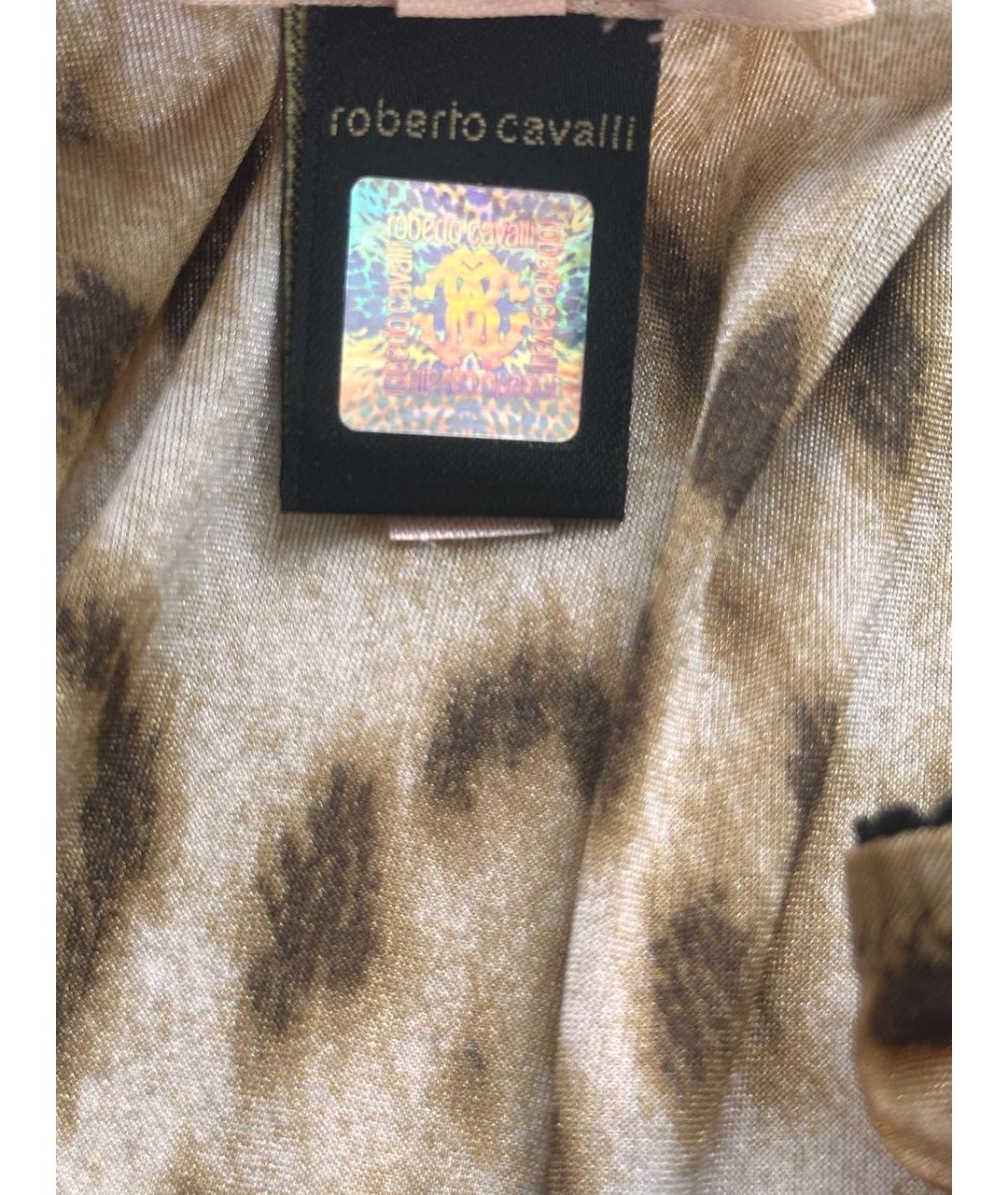 ROBERTO CAVALLI Коричневая полиамидовая майка, фото 8