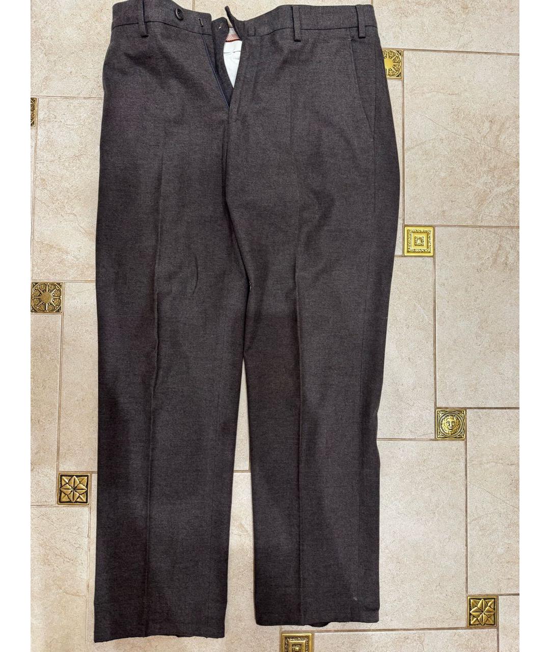 LORO PIANA Антрацитовые кашемировые классические брюки, фото 5