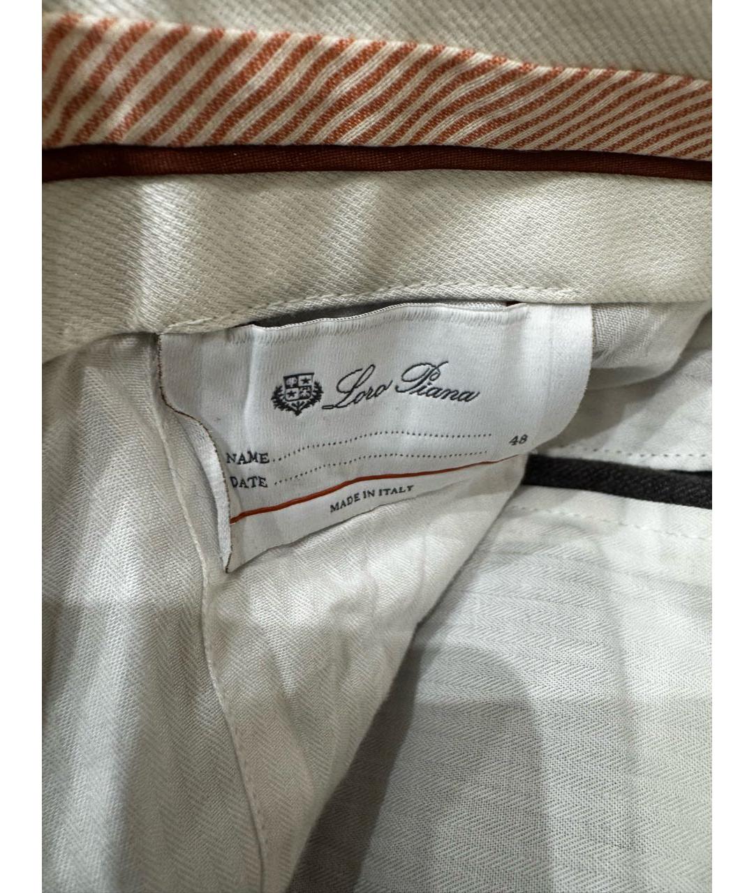 LORO PIANA Антрацитовые кашемировые классические брюки, фото 3