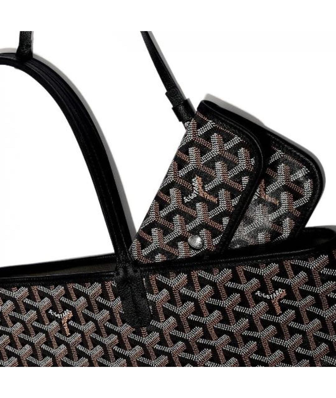 GOYARD Антрацитовая кожаная сумка через плечо, фото 4