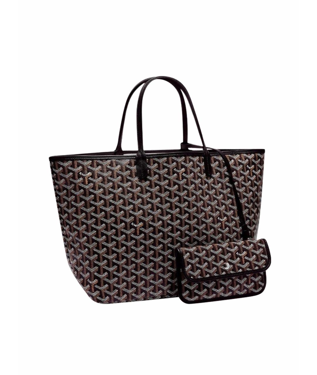 GOYARD Антрацитовая кожаная сумка через плечо, фото 1