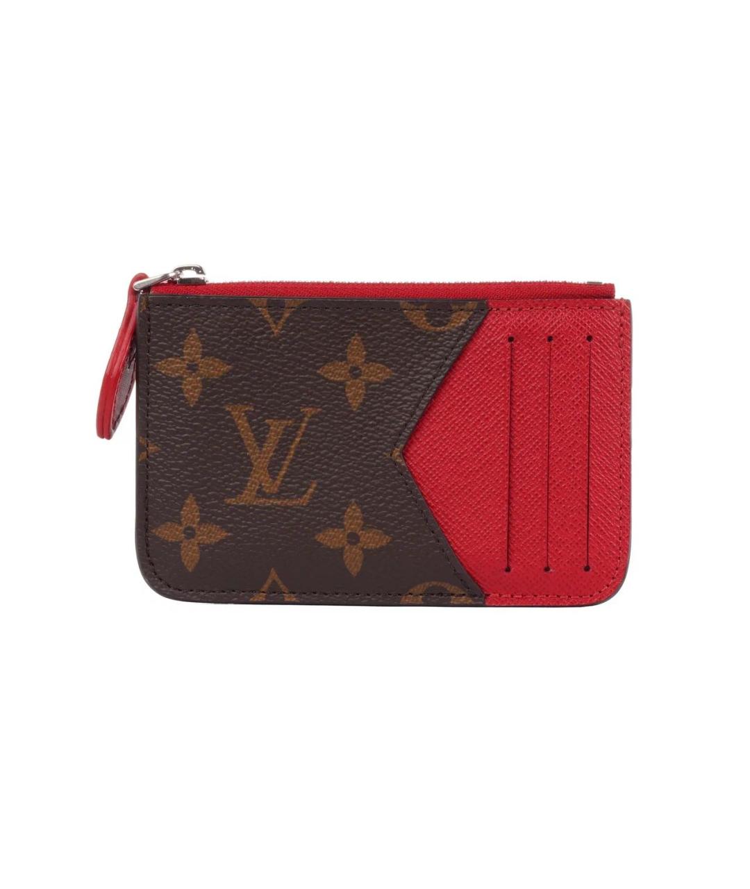 LOUIS VUITTON Красный кожаный кардхолдер, фото 7
