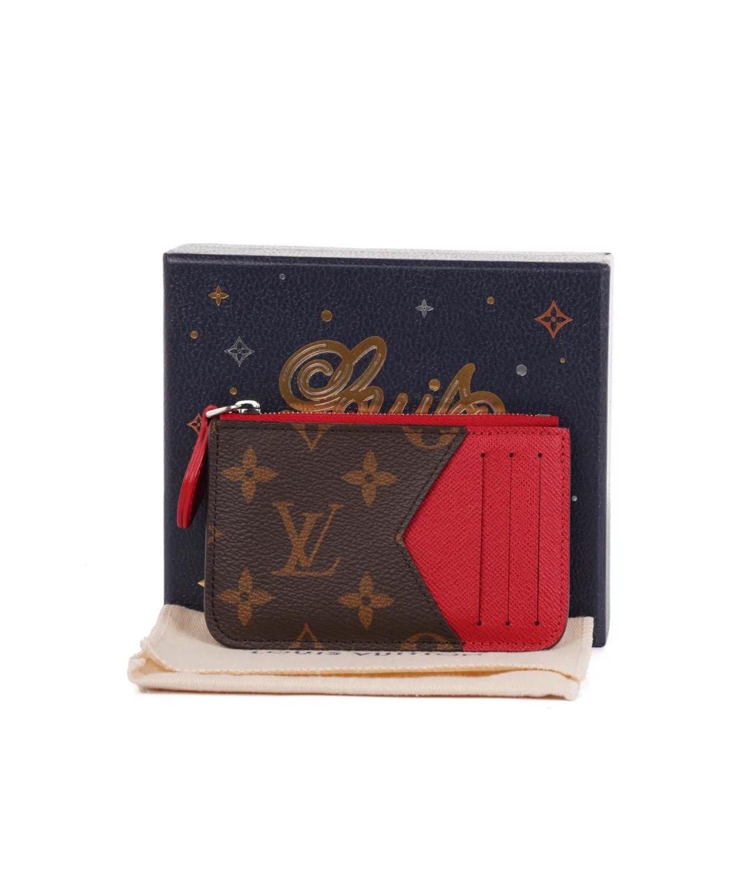 LOUIS VUITTON Красный кожаный кардхолдер, фото 2