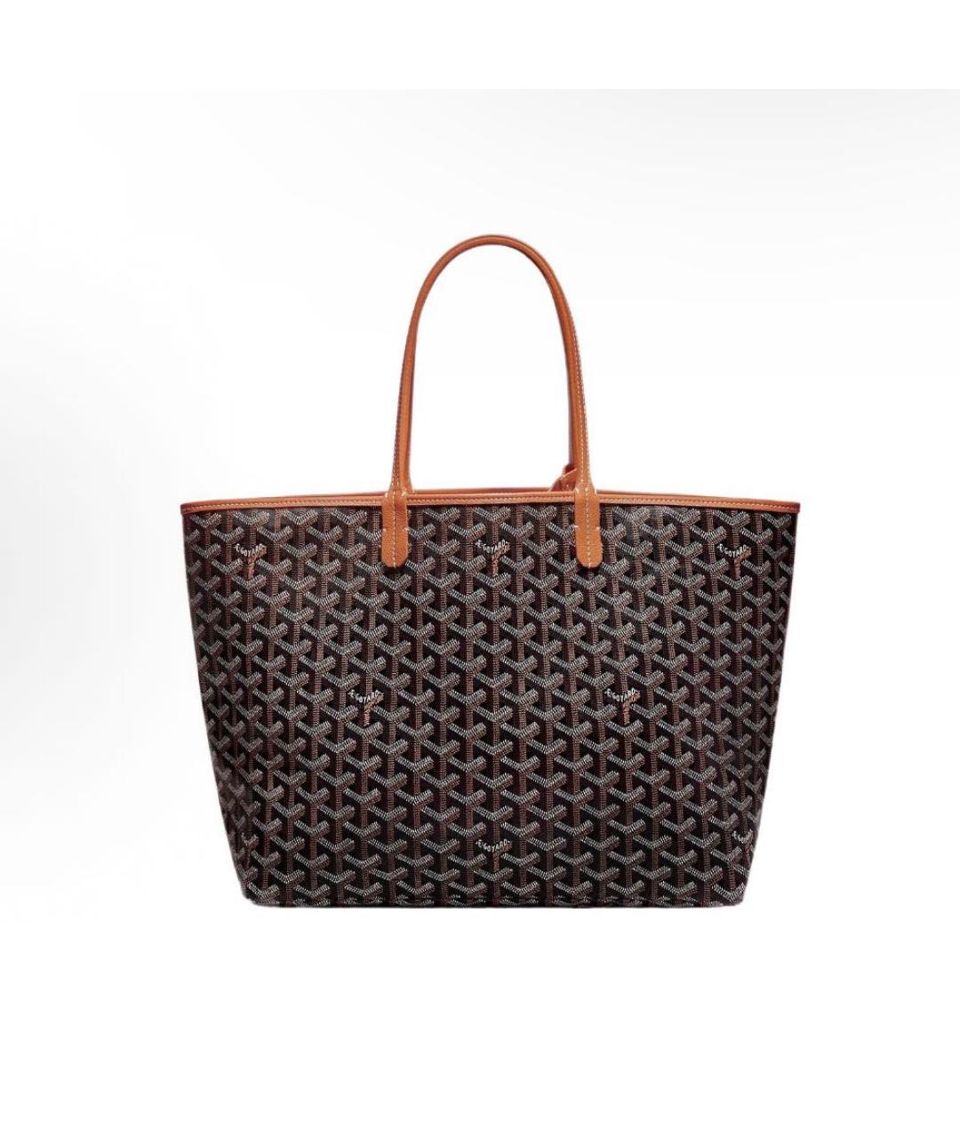 GOYARD Антрацитовая кожаная сумка тоут, фото 2