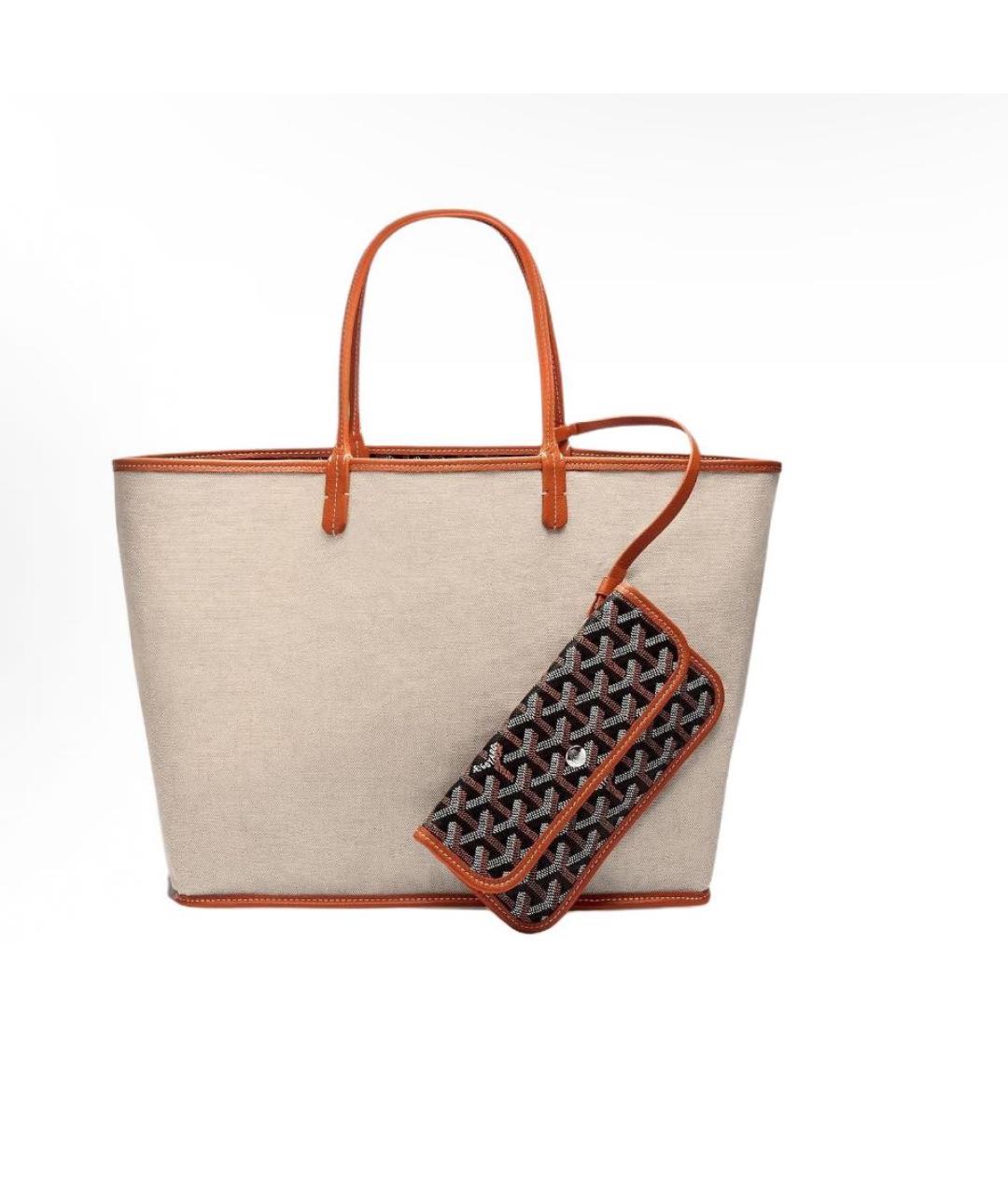 GOYARD Антрацитовая кожаная сумка тоут, фото 3