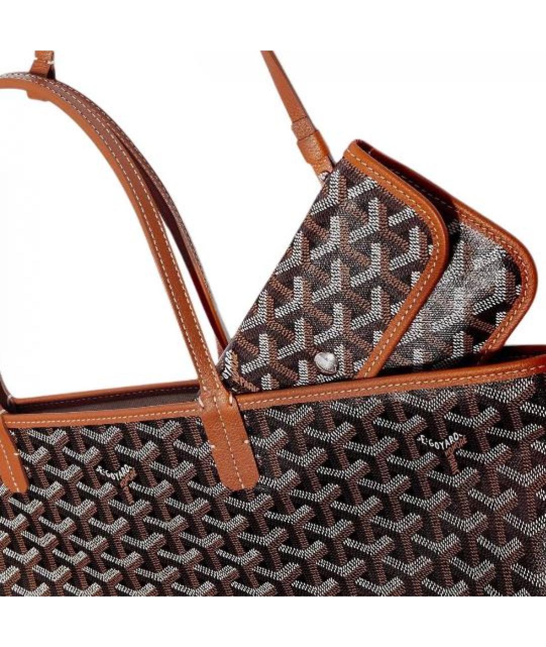 GOYARD Антрацитовая кожаная сумка тоут, фото 4