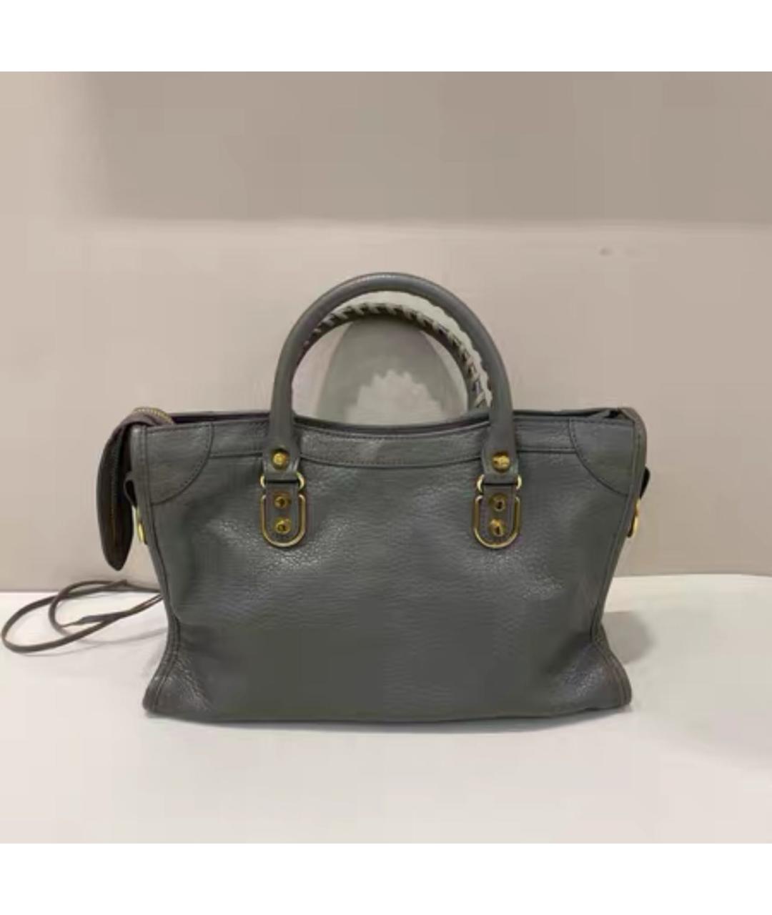 BALENCIAGA Серая кожаная сумка на плечо, фото 2
