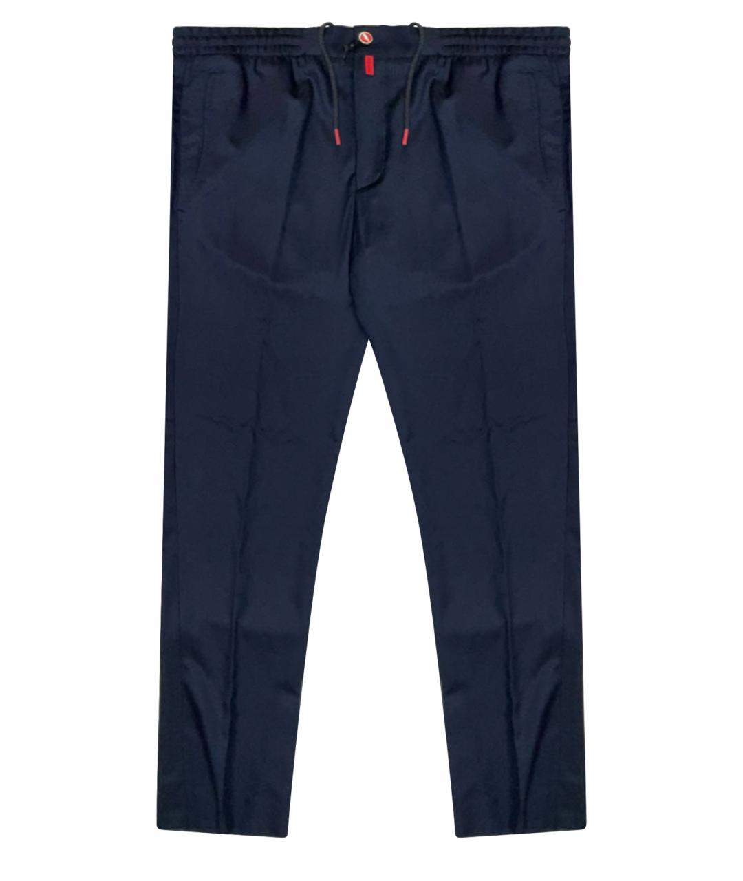 KITON Синие шерстяные повседневные брюки, фото 1